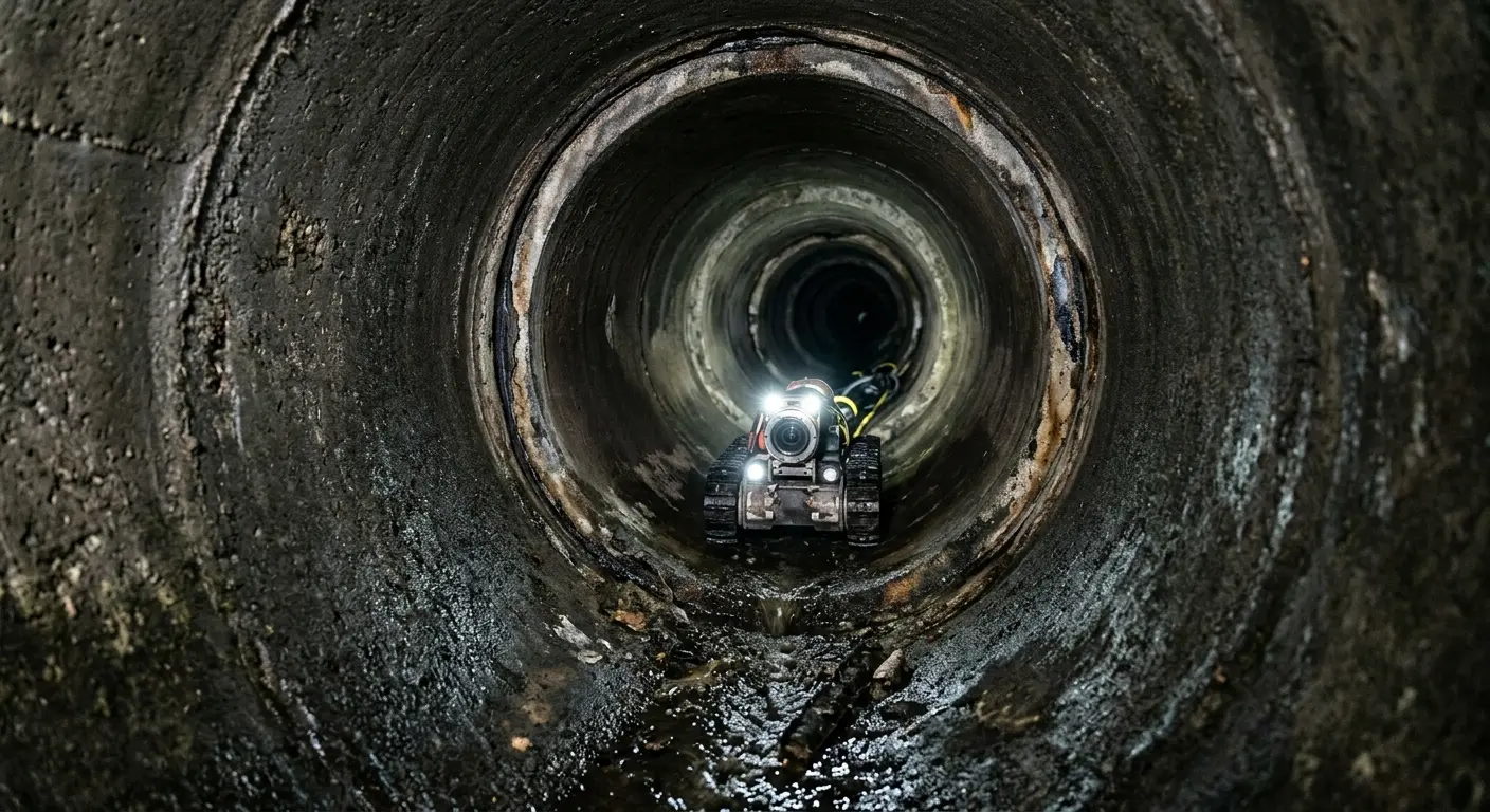 Robotic sewer camera inspecting pipe interior for Sewer Line Cleaning in Watsonville